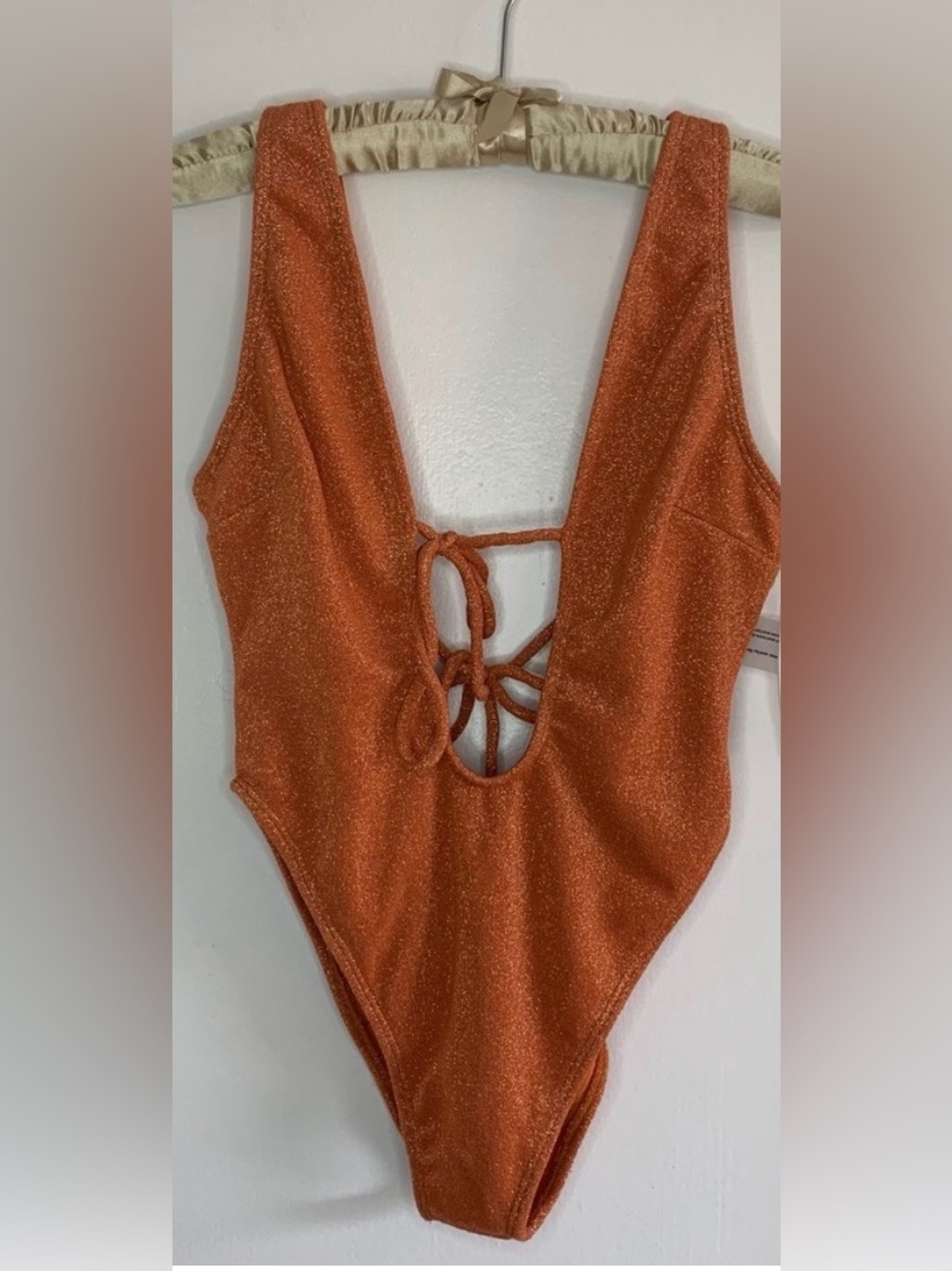 NEW Montce Swim Shimmery Rust Orange One-Piece Swimsuit